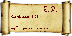 Ringbauer Pál névjegykártya